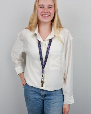 Premium Lanyard - Purple Floral