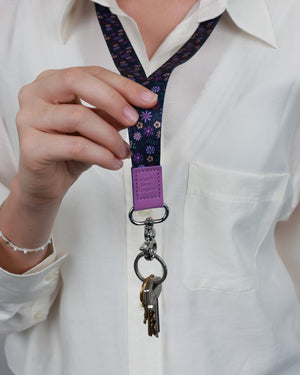 Premium Lanyard - Purple Floral