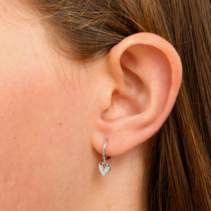 HUGGIES - Hello Gorgeous - Sterling Silver Hoops with Heart Charm (8313-F)