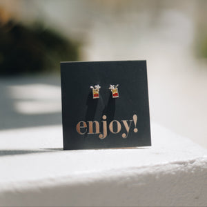 Happy Hour - Sterling Silver + CZ Studs - Enjoy! (8811-F)