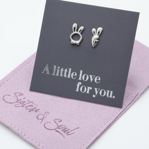 Sterling Silver Earring Studs | Bunny & Carrot Silver - Love Just For You