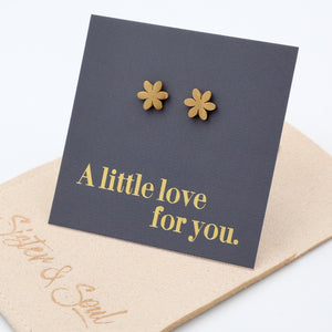 Stainless Steel Earring Studs - A Little Love For You - PRETTY FLOWERS