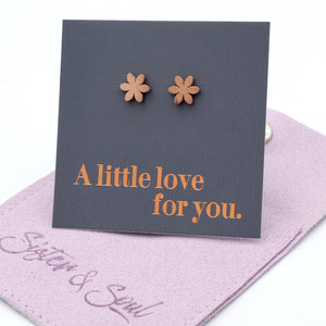 Stainless Steel Earring Studs - A Little Love For You - PRETTY FLOWERS
