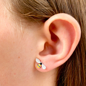 Bee and Flower - Sterling Silver Studs - Be Brave Beautiful (9815)