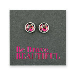 Be Brave Beautiful - Silver Stainless Steel 8mm Circle Studs - Bonita (12344)
