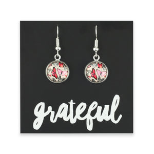 PINK COLLECTION - Grateful - Bright Silver Dangle Earrings - Butterfly Blush (11134)