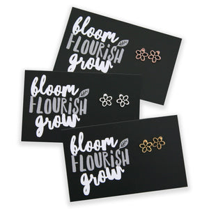 Forever Spring - Bloom Flourish Grow! Daisy Earring Studs - Gold (9601)