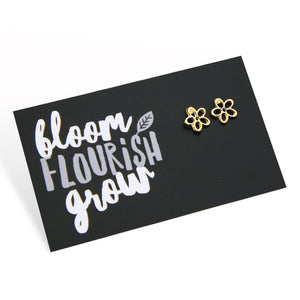 Forever Spring - Bloom Flourish Grow! Daisy Earring Studs - Gold (9601)