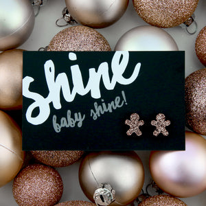 Sparkle Acrylic Studs - Shine Baby Shine - Frosted Cocoa Glitter Gingerbread (10535)