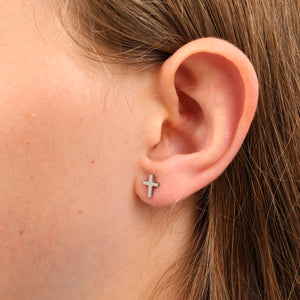 Stainless Steel Earring Studs - Love Just For You - CROSS