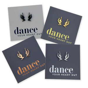 Stainless Steel Earring Studs - Dance Your Heart Out - BEAUTIFUL DANCER
