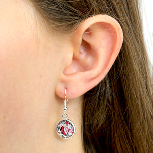 PINK COLLECTION - Grateful - Bright Silver Dangle Earrings - Butterfly Blush (11134)