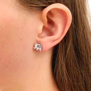 Stainless Steel Earring Studs - Strong Beautiful Courageous - ELEPHANTS