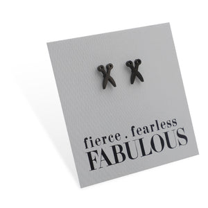 Stainless Steel Earring Studs - Fierce Fearless Fabulous - SCISSORS
