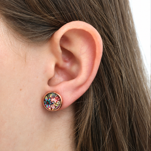 Happy Birthday Gorgeous - Rose Gold 12mm Circle Studs - Flora (11521)