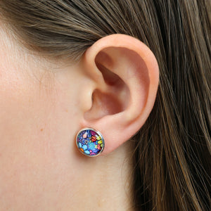 Heart & Soul Collection - Beautiful Just The Way You Are - Silver 12mm Circle Studs - Forever Young (12052)