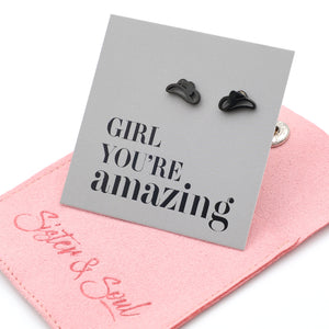 Stainless Steel Earring Studs - Girl You're Amazing - YEEHAW Cowgirl Hat