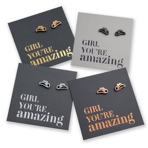 Stainless Steel Earring Studs - Girl You're Amazing - YEEHAW Cowgirl Hat