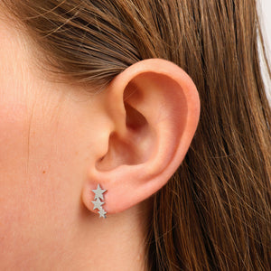 Stainless Steel Earring Studs - Girl You're Amazing - HANGING STARS