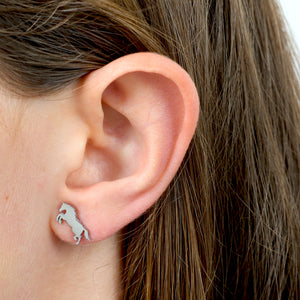 Stainless Steel Earring Studs - Strong Beautiful Courageous - HORSES