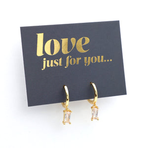 HUGGIES - Love Just For You - Baguette Drop - Clear CZ Stone