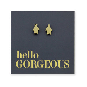 Stainless Steel Earring Studs - Hello Gorgeous - PENGUINS