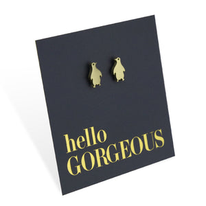 Stainless Steel Earring Studs - Hello Gorgeous - PENGUINS