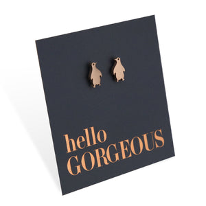 Stainless Steel Earring Studs - Hello Gorgeous - PENGUINS