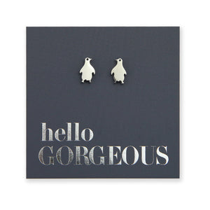 Stainless Steel Earring Studs - Hello Gorgeous - PENGUINS
