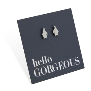 Stainless Steel Earring Studs - Hello Gorgeous - PENGUINS