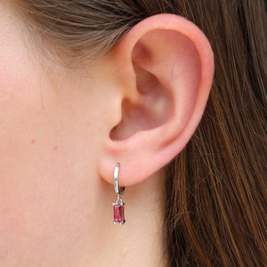 HUGGIES - Fierce & Fabulous - Baguette Drop - Rouge CZ Stone