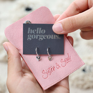 HUGGIES - Hello Gorgeous - Sterling Silver Hoops with Heart Charm (8313-F)