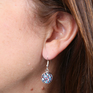 SPARKLEFEST - You Are Amazing- Vintage Silver Dangles - Pale Pink & Blue Glitter (12335)