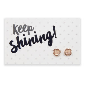 Forever Spring - Keep Shining - Sunflower Earring Studs - Rose Gold (9701)