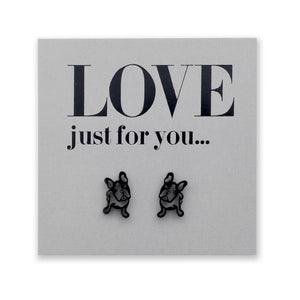 Stainless Steel Earring Studs - Love Just For You - French Bull Dog