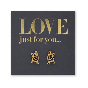 Stainless Steel Earring Studs - Love Just For You - French Bull Dog