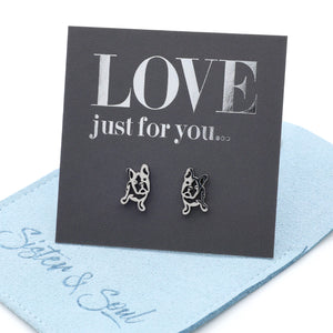 Stainless Steel Earring Studs - Love Just For You - French Bull Dog