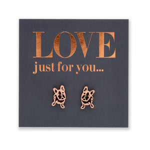 Stainless Steel Earring Studs - Love Just For You - French Bull Dog