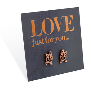 Stainless Steel Earring Studs - Love Just For You - French Bull Dog