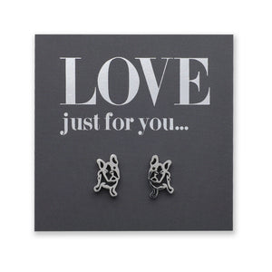 Stainless Steel Earring Studs - Love Just For You - French Bull Dog