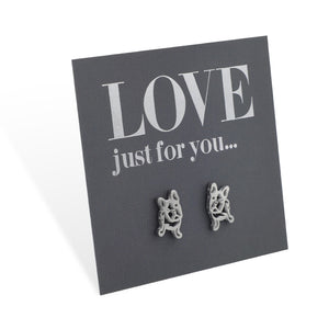 Stainless Steel Earring Studs - Love Just For You - French Bull Dog