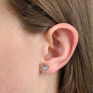 Stainless Steel Earring Studs - Strong & Courageous - Martial Arts