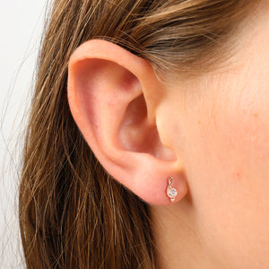 Tiny Music Note - 18k Rose Gold Plated Sterling Silver Studs - Shine Bright (8515-R)