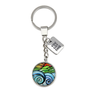 Heart & Soul Collection - Vintage Silver 'YOU GOT THIS' Keyring - Ocean and Earth (12845)