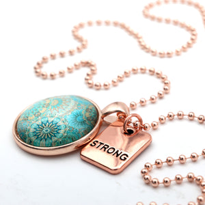 TEAL COLLECTION - Rose Gold 'Strong' Necklace - Panama (12464)