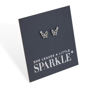 Butterfly Sparkle - Sterling Silver + CZ - She Leaves A Little Sparkle (13041)