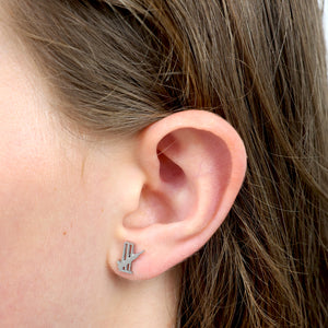 Stainless Steel Earring Studs - Girls Can Do Anything - CRICKET