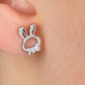 Sterling Silver Earring Studs | Bunny & Carrot Silver - Love Just For You