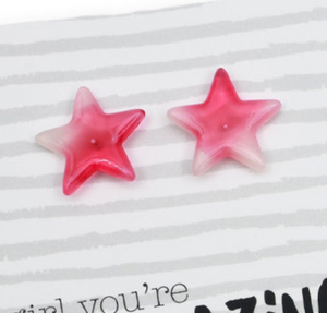 Resin Star Studs | Girl You're Amazing - Sugar & Spice