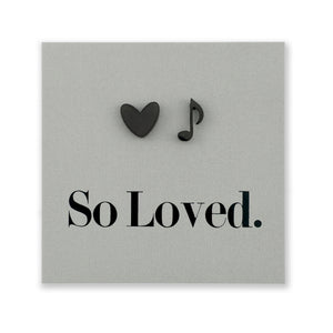 Stainless Steel Earring Studs - So Loved - MUSIC LOVE